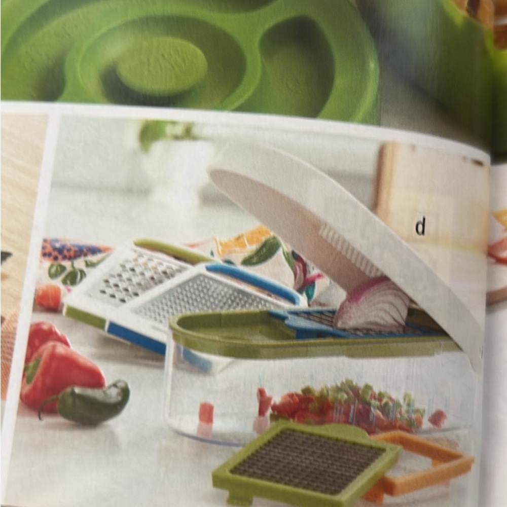 Princess House Green and White Food Chopper